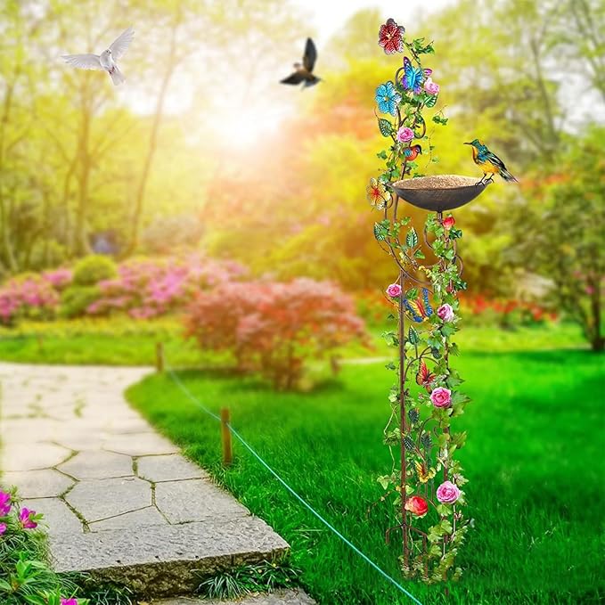 Vintage Iron Garden Trellis 60 Inch Rustproof Outdoor Plant Structure Easy Assembly No Tools Oxidation Iron Plant Stand