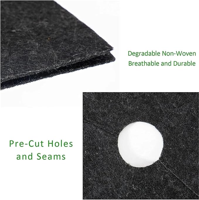 Weed Fabric Non-Woven Tree Mulch Ring Weeding Barrier Protector Mat Plant Cover Anti Grass Gardening Fabric Weed Control42cm-82cm for Road Construction Projects(15 PCS 42cm)