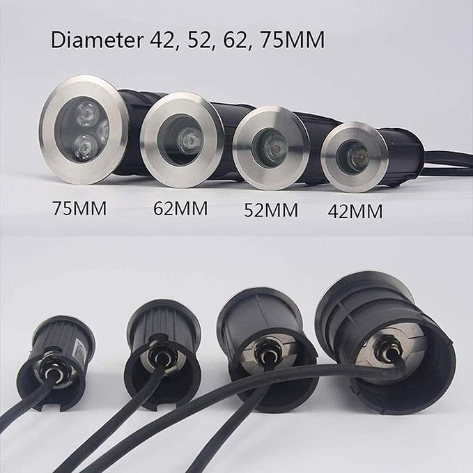 Outdoor LED Landscape Buried Lights IP68 Waterproof Mini Underwater Pond Spotlights AC 12V Low Voltage 30° Beam Angle