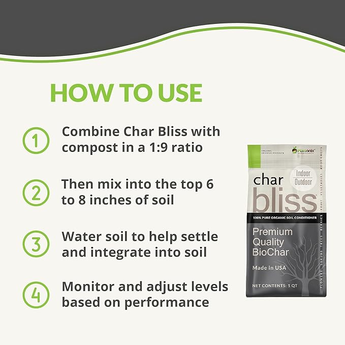 Buffered Coco Bliss (10lbs) + Char Bliss (8 Qts) - Coconut Coir Brick &amp Organic Biochar for Plants - Organic Coco Coir for Plants - Biochar Soil Amendment - Charcoal for Plants - Potting Soil Mix