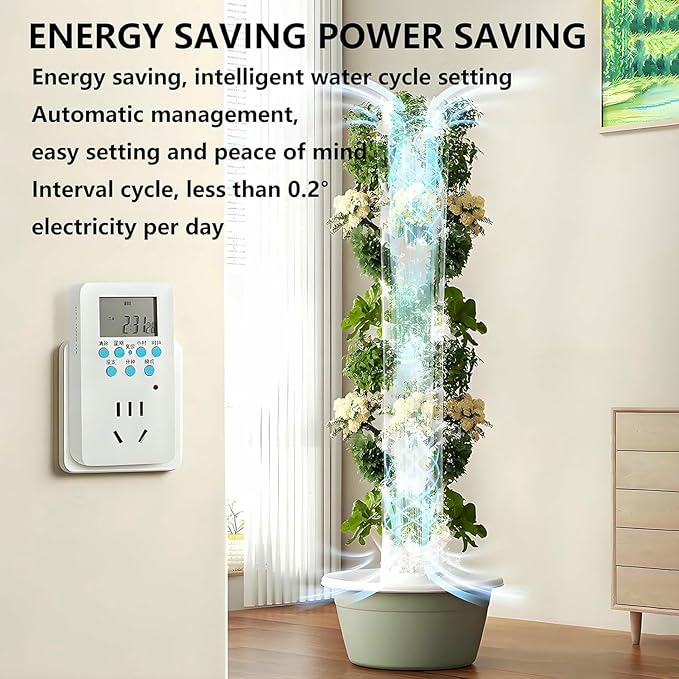 Growing System Kit Hydroponic Garden Tower with Pump System and Plant Climbing Frame Indoor Vertical Hydroponic Garden Tower for Gardening Lover-*
