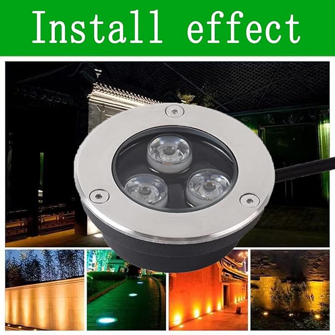 Outdoor Buried LED Landscape Lights - IP67 Waterproof Anti-Rust Aluminum Ground Lights for Deck Driveway and Courtyard Lighting