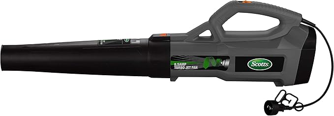 Scotts Outdoor Power Tools BLR20085S 8.5-Amp Turbo Power Corded Electric Leaf Blower Grey/Black