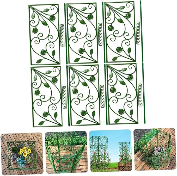 6pcs Garden Trellis for Climbing Plants Sturdy Support Stands Decorative Plant Frame for Vines Flowers and Vegetables