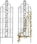Idzo Decorative Metal Trellis for Climbing Plants Outdoor Anti-Corrosion Powder Coated Garden Trellis Sturdy Long Spikes 71 Inch Black Bird Pattern