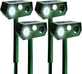 2025 Deer Repellent Devcies Solar Ultrasonic Animal Repellent Outdoor Waterproof Rabbit Repellent with PIR Motion Detection Flash Light for Dog Cat Bird Squirrel Skunk Raccoon for Yard (4 Pack)