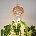 Bstrip Hanging Grow Lights for Indoor Plants 18W Full Spectrum Plant Light with 4H/9H/14H Timer 15.9 FT Power Cord &amp Boho Rattan Shade 3800K Hanging Lights for Indoor Plant Tall Plant Flowers