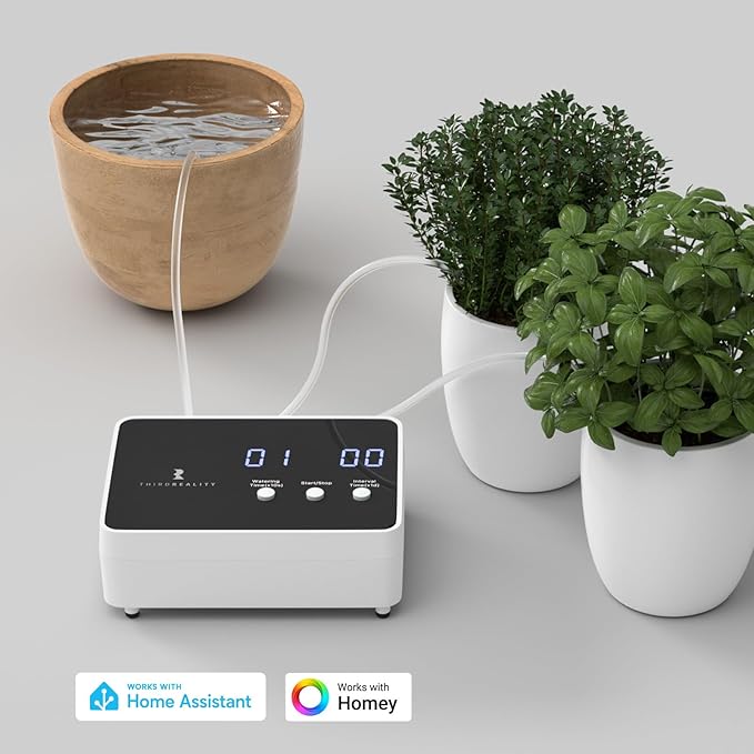 THIRDREALITY Zigbee Smart Watering Kit for Potted Plants Indoor Plant Watering System Hub Required Compatible with Echo Devices with Zigbee Hub Built-in Home Assistant SmartThings Hubitat Homey