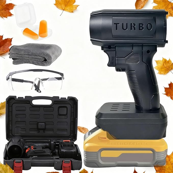 Storm Industries Jet Blower 2026 New Upgrade Storm Leaf Blower with Noise-canceling Earplugs 1300000RPM Handheld Turbo Blower for Patio Cleaning Car Drying Camping (for Bosch Batteries)