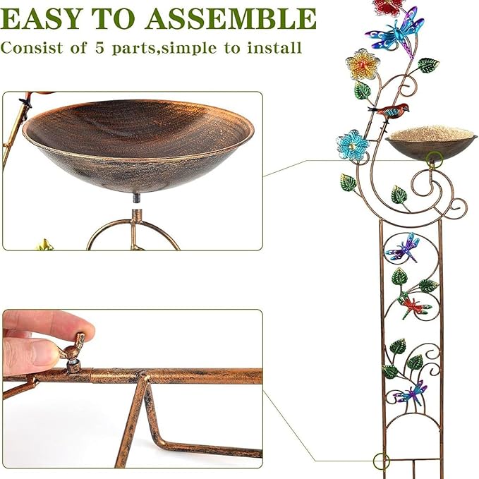 Vintage Iron Garden Trellis 60 Inch Rustproof Outdoor Plant Structure Easy Assembly No Tools Oxidation Iron Plant Stand