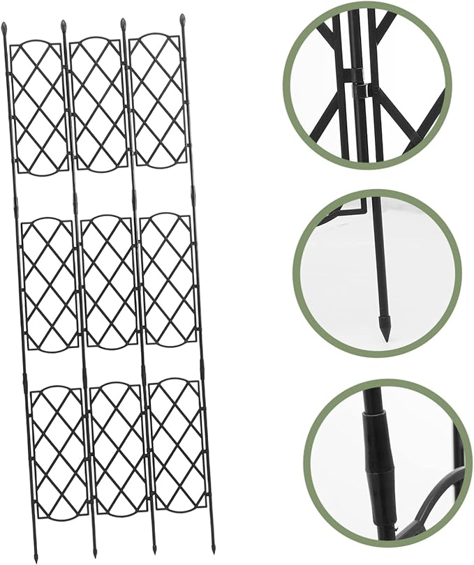 Garden Trellis for Climbing Plants Metal Support Rack for Outdoor and Indoor Use Decorative Plant Holder for Vines and Flowers Smooth Finish Durable Design Black