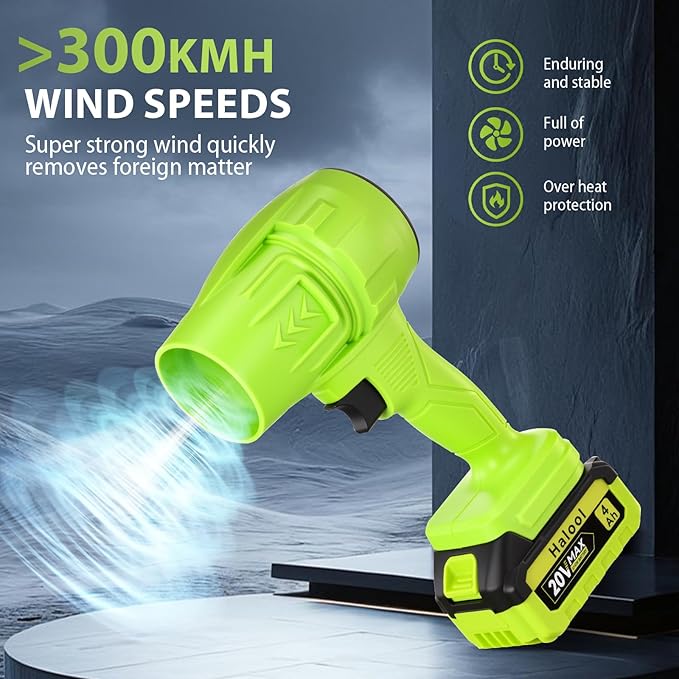 980000 RPM Cordless Leaf Blower - 21V Electric Handheld Leaf Blower with 2 * 4.0Ah Batteries &amp Fast Charger - Lightweight for Patio Lawn Yard Deck Cleaning