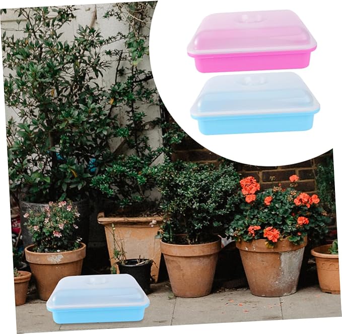 POPETPOP 2sets Seed Sprouter Tray Lid Microgreens Growing Trays for Garden Starter