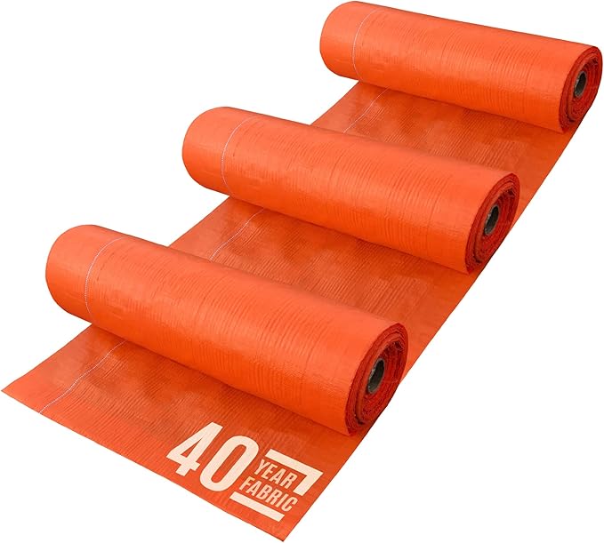 Sandbaggy Orange Ground Cover Weed Barrier - Great as Weed Blocker Landscape Fabric - Less Heat Absorbed Compared with Black Fabric (3 ft x 500 ft - 3 Rolls)