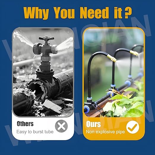 Automatic Drip Irrigation Kit Patio Misting Plant Irrigation Water Equipment Bendable Drip Garden Watering System Full Coverage Smart Timer 1Sec - 300 Min for Garden Watering 50m+Controller