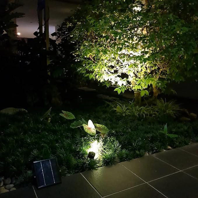 Solar Outdoor Spotlight Legacy 50X 4PK Garden Landscape Yard Pathway Light IP65 Waterproof Warm White LED Black Finish