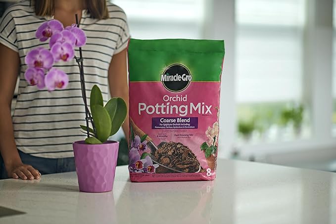 Miracle-Gro Orchid Potting Mix Coarse Blend For Indoor or Outdoor Container Plants Feeds for up to 6 Months 8 qt. 3-Pack