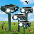 4-Pack Ultrasonic Animal Repeller Outdoor-Solar Powered Bear Repellent with Motion Detection&ampLED Flash-Effective Deterrent for CatRabbitGooseDear&ampDog-Waterproof for Garden &amp Yard