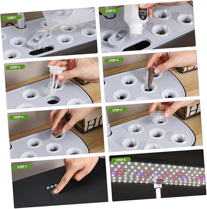Kisangel 1 Set Indoor Hydroponic Gardening Kit Smart Plant with Automatic Watering Fertilization and Temperature Control for Easy Indoor Vegetable Cultivation