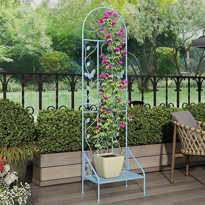 LTSRLL Extra Tall Garden Trellis Rust Proof Plant Screen Support with Base - Easy to Install - 4colors(Green180x50cm)