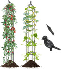 Happygrill Garden Trellis for Climbing Plants 78” Tall Metal Obelisk Trellis w/Adjustable Height Gloves Cable Ties 2 in 1 Plant Cages &amp Supports for Flowers Vegetables Vines Indoor Outdoor