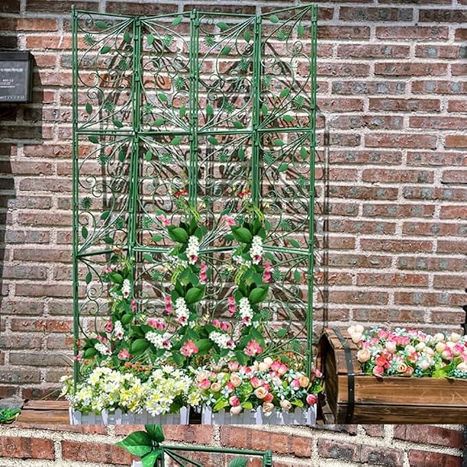 Rustproof Garden Trellis Climbing Plants - Plastic Support Frame Vegetables &amp Flowers - Indoor &amp Outdoor Use (120 x 38 cm)(120 * 38cm)