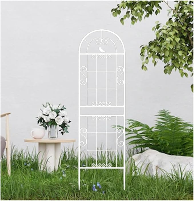 Iron Plant Trellis for Climbing Plants Support Outdoor/Indoor 1-Pack Garden Trellis for Potted Plants Tomato/Rose Plant Vine Support(Color:WhiteSize:230 * 52cm/91 * 20.5in)