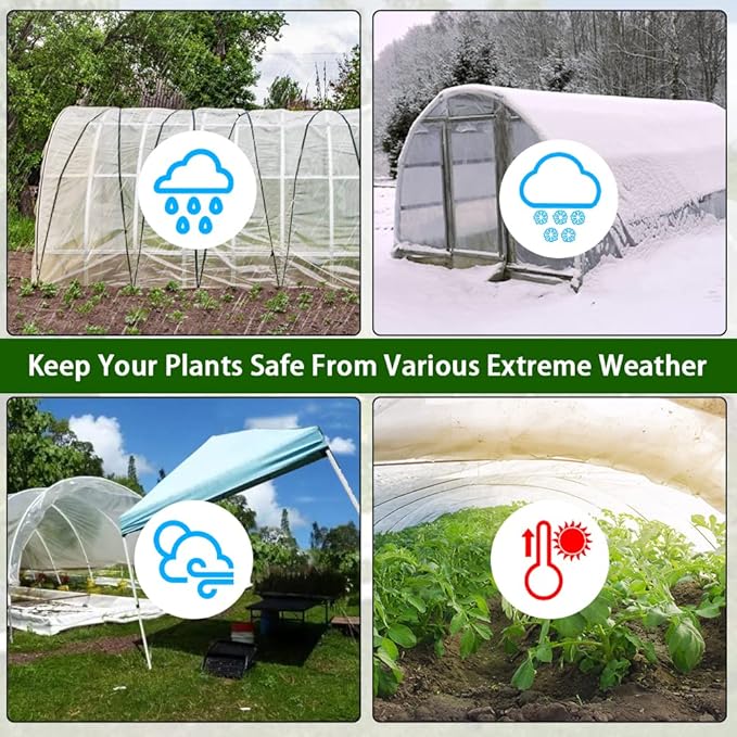 6 mil Greenhouse Plastic Film Sheeting Cover 8 x 26 Ft UV Resistant Clear Polyethylene Film Green House Hoop Farm Plastic Cover for Gardening Farming Agriculture