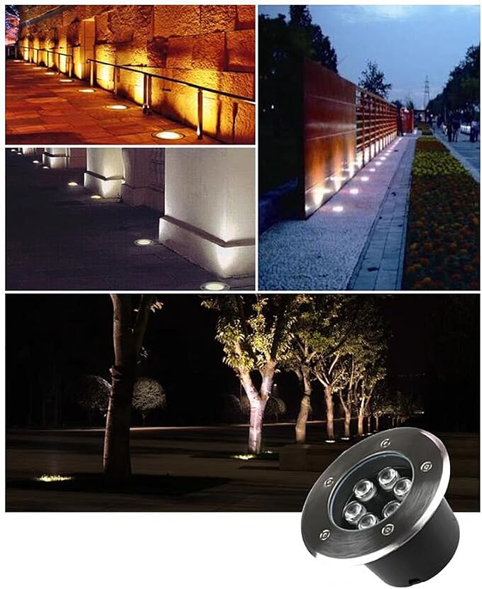 LED Landscape Lights - Outdoor Buried Lights Embedded Spotlights IP67 Waterproof Recessed Ground Lamp Garden Lawn Lamp Outdoor Buried Wall Washer SpotlightRgb-12W