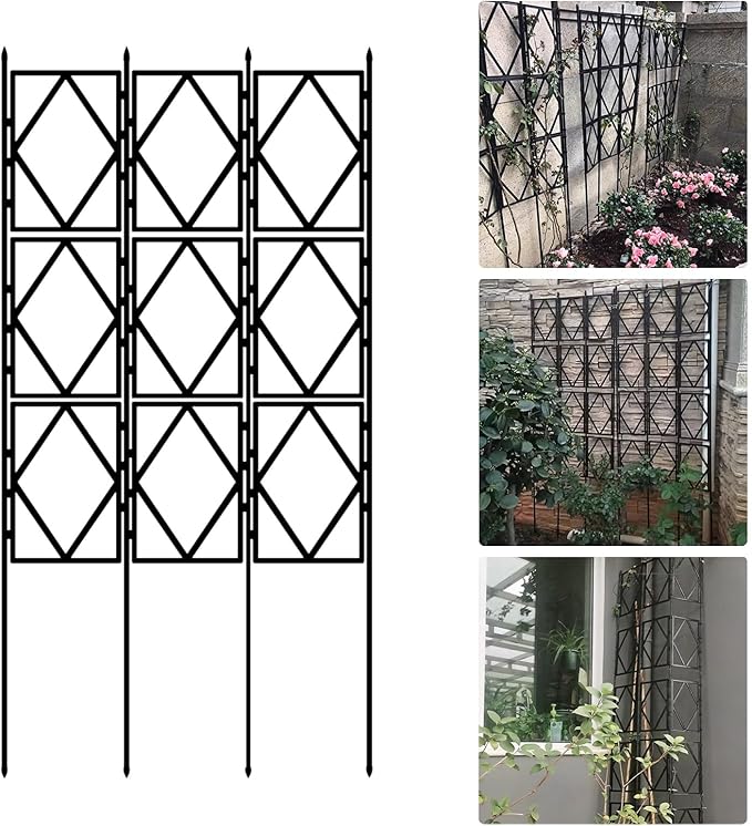 Foldable Plant Trellis Grid Trellis Patio &amp Balcony Foldable Garden Trellis for Ivy Roses Clematis Support Indoor Outdoor Decorative Plant Support(W60xH120CM(2.0x3.9FT))