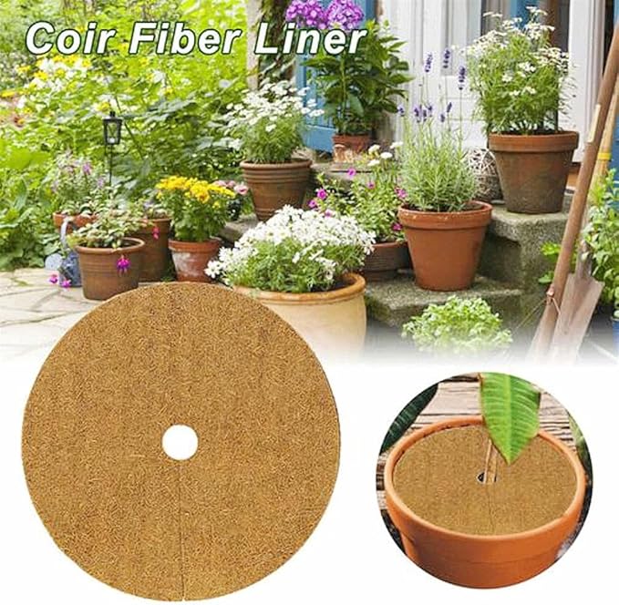 Coconut Fibers Mulch Ring Tree Protector Mat Protection Coconut Mulch Cover Mulch Disc Weed Control Plant Cover Coir Mat for Garden 10pcs (Size : 35cm)