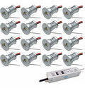 16PCS Outdoor LED Recessed Spotlight - Buried Garden Lamp 1W Mini 12V Ceiling Spotlight 15mm(Blue120 Degrees)