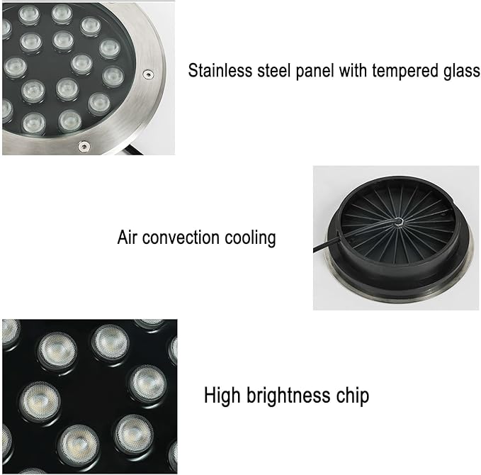 Outdoor Landscape Spotlights Outdoor Landscape Lights Low Voltage Round Recessed Ground Light for Lawn Terrace and Garden IP67 Waterproof Path Light Easy to Install Warm