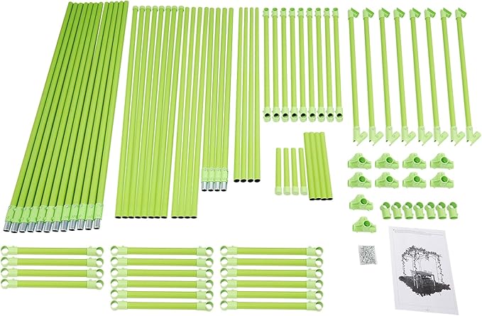 Plant Climbing Stand 9.8x6.6x7.5ft Large Outdoor Plant Trellis for Climbing Plants Heavy Duty Steel Garden Arch with Anti-Slip Feet for Tomatoes Cucumbers Flowers (Green)