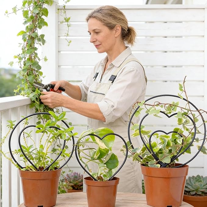 Trellis for Potted Plants - Metal Vine Support | Small Garden Trellis | for Family Beginner Home Gardening Pairing Indoor House Wedding Vegetable