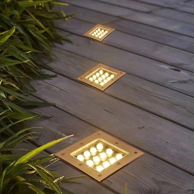 Square LED Spotlight - 12V Waterproof Outdoor Inground Landscape Lights