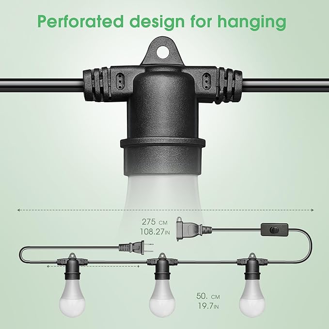 Briignite Hanging Grow Light 3 LED Full Spectrum Grow Lights with 8.86ft Power Cord Replaceable Bulbs E26 Base Linkable Hanging Plant Light 300W Equivalent