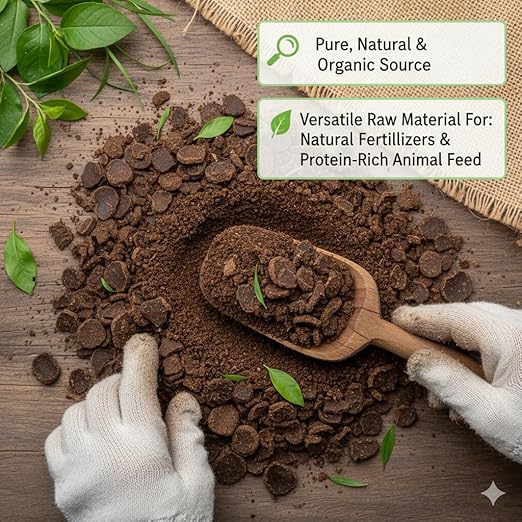 Natural Mustard Oil Cake Sarso Ki Khali Organic Soil Fertilizer for Home Gardens Plant Growth Supplement 1 kg