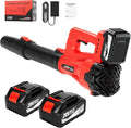Leaf Blower Cordless Electric Brushless Leaf Blower with 2 * 4.0Ah Battery Powered Blowers for Lawn Care Blower with Extension Nozzle Battery Powered Blowers Leaf Cordless