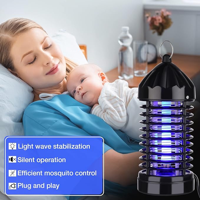 Qualirey 6 Pcs Mosquito Killer Electric Mosquito Killer Electric 220V Insect Fly Trap Zapper for Patio Bug Insect Zappers Fly Trap for Home Garden Patio Backyard
