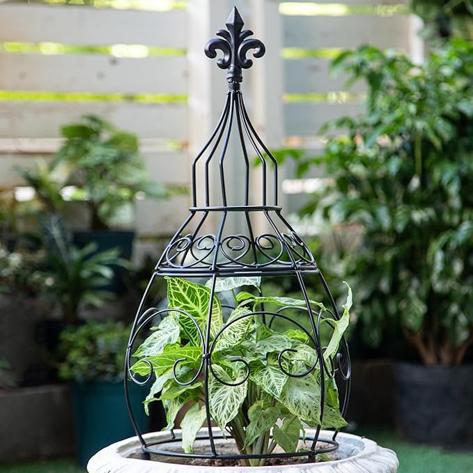 29-Inch Garden Trellis Obelisk - Durable Metal Support for Indoor &amp Outdoor Climbing Plants Perfect for Vertical Gardening &amp Potted Plants Stylish Design for Home and Garden