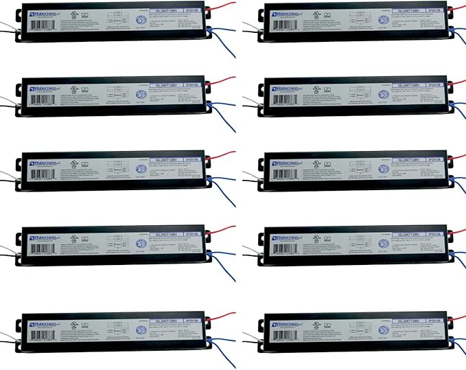 Robertson 2P20158 ISL296T12MV Pak of 10 Fluorescent eBallasts for 2 F96T12 Lamps Instant Start 120-277Vac 50-60Hz NBF HPF (for HO lamp Applications The Recommended Ballast is The PSB296T12HOMV)