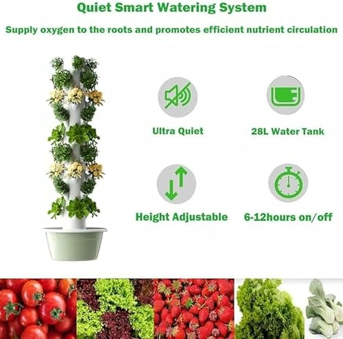 Vertical Hydroponic Tower Growing System - Indoor/Outdoor Garden for Herbs &ampVegetables Complete Plant Germination Kit for Home Farming-