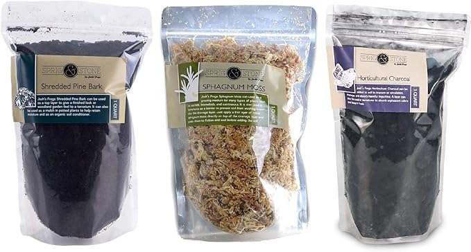 Sprig &amp Stone Pine Bark Sphagnum Moss and Horticultural Charcoal Bundle