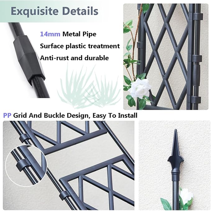 Garden Trellis for Climbing Plants PE Lattice Grid Panels for Potted Plants Sturdy Rustproof Plant Support Stakes for Outdoor Garden Lawn Patio 9 Sizes(Size:57x180cm)