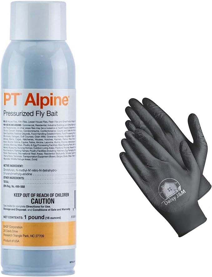BASF PT Alpine Pressurized Fly Bait 16oz + Disposable Gloves
