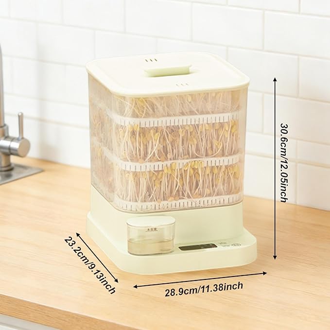 Bean Sprouts Machine 3 Seasonal Modes 360 Degree Spray Multipurpose Automatic Bean Sprouts Maker Kit for Beans