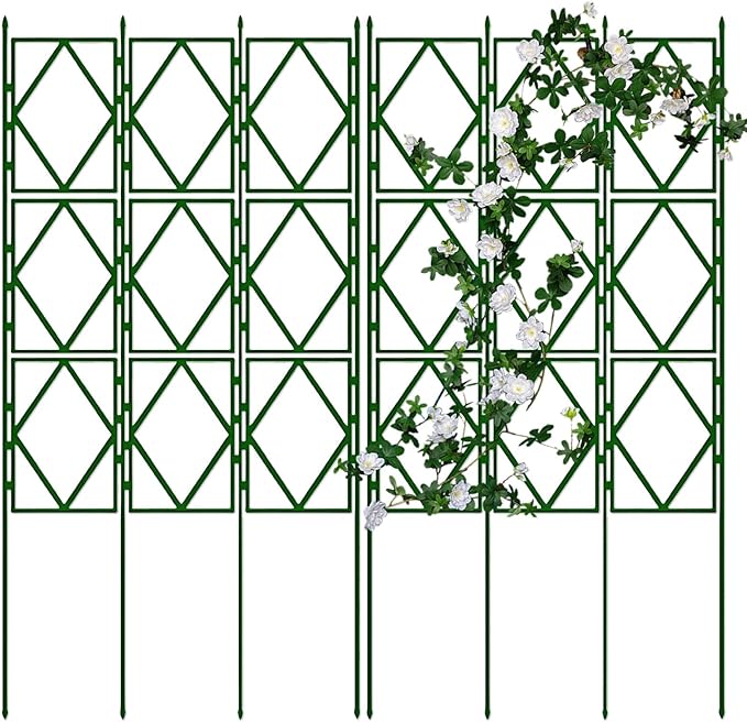 Green Plant Trellis Foldable - Patio Lawn &amp Yard Decoration Garden Trellis for Indoor Outdoor Vertical Climbing Vines Flowers Potted Plants Support(W60xH220CM(2.0x7.2FT))