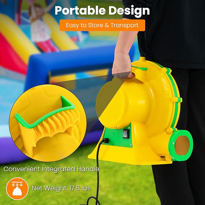 Costzon Air Blower 950W Bounce House Blower Pump Fan Commercial Inflatable Bouncer Blower 2620pa Air Blower for Inflatables Perfect for Inflatable Water Slide Jumper Bouncy Castle
