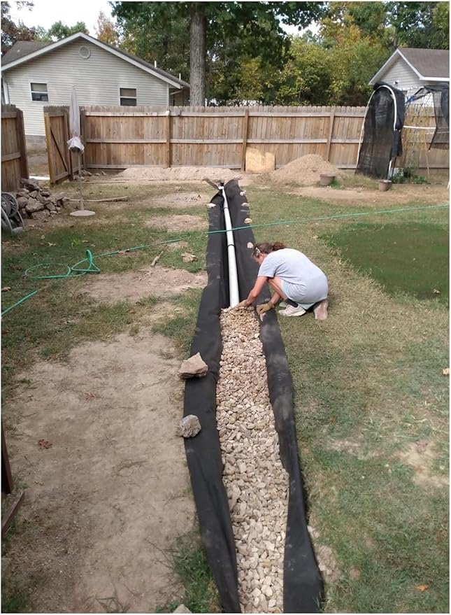 Non Woven Geotextile Fabric French Drain 7oz 3ft/5ft/6.5ft Wide Landscaping Filter Fabric PP Drainage Weed Barrier Fabric for Underlayment Erosion Control 30ft-300ft Long ( Color : WxL  Size : 1mx